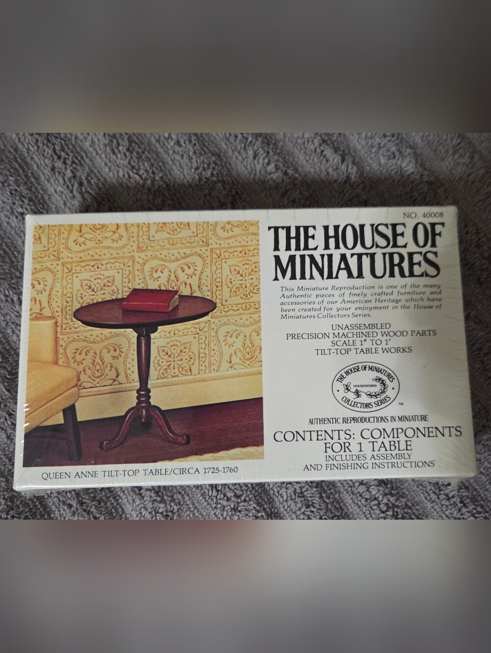 Vintage House of Miniatures Queen Anne Tilt top table kit